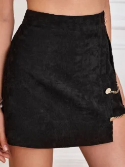 Women's Summer Sexy High Waist Slit Slim Chain Slit Skirt -Women Fashion Shop 6437c2b9b7d283bf