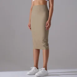 Women High Waist Stretch Slit Sports Skirt -Women Fashion Shop 64b5736f1fca5394