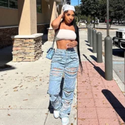 Women Casual Ripped Denim Wide Leg Pants 21 Women Casual Ripped Denim Wide Leg Pants -Women Fashion Shop 64eff67675dc5226