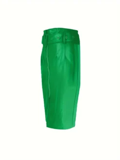 Women Casual Slit High Waist Pu Leather Skirt -Women Fashion Shop 6651045bf23ebf5c