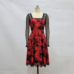 Halloween Cosplay Costume Women's Rose Print A-Line Gothic Lolita Dress -Women Fashion Shop 678cf2c9f7a36dfe