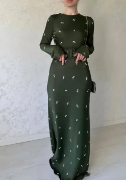 Autumn Fashion Chic Long Sleeve Slim Fit Ruffled A-Line Long Dress 14 Autumn Fashion Chic Long Sleeve Slim Fit Ruffled A-Line Long Dress -Women Fashion Shop 6845711136007073