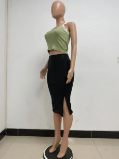 Women Slit Bodycon Sequined Skirt -Women Fashion Shop 68ec1f4ee44e6d1f