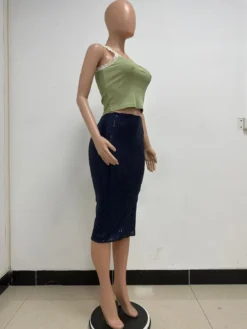 Women Slit Bodycon Sequined Skirt -Women Fashion Shop 69ce79a290d4ce9e