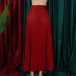 Women High Waist Pleated Belted Skirt 28 Women High Waist Pleated Belted Skirt -Women Fashion Shop 6a36ccca99ee7909