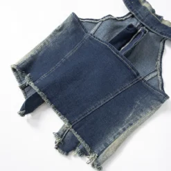 Women Sleeveless Halter Neck Backless Denim Tank Top -Women Fashion Shop 6a5e62422c1e5e5c