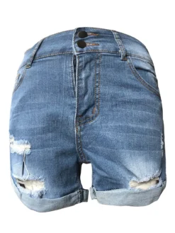 High Stretch Bamboo Ripped Women's Denim Short -Women Fashion Shop 6c7aa77d40d62ea6