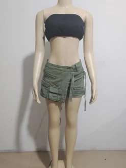 Women's Summer Irregular Multi Pocket Cargo Shorts Loose Zipper Denim Pants -Women Fashion Shop 6d2ef7e84944608e