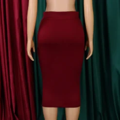 Plus Size African Women Fall Sexy Zipper Bodycon Skirt -Women Fashion Shop 6d84b40f0a5a9d7c