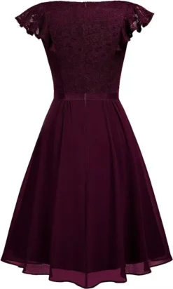 Women Lace Cutout Chiffon Dress -Women Fashion Shop 6e37367c23def29d