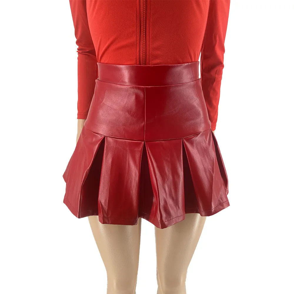 Cute Casual Style Sexy Pleated Leather Mini Skirt 11 Cute Casual Style Sexy Pleated Leather Mini Skirt - Image 9