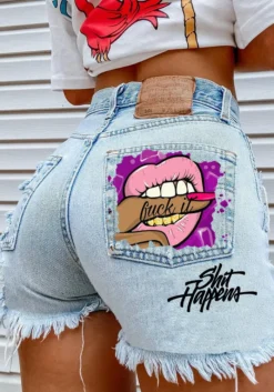Women's Print Fashion Ripped Denim Shorts -Women Fashion Shop 6e90f2942749fc7a
