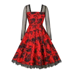 Halloween Cosplay Costume Women's Rose Print A-Line Gothic Lolita Dress -Women Fashion Shop 6eaee8d902788b54