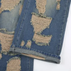 Women American Ripped Washed Loose Denim Straight Pants -Women Fashion Shop 6f9ac9a05de432fc