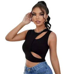 Women Summer Solid Small Vest Hollow Sexy Top -Women Fashion Shop 7078f324be55f3cc