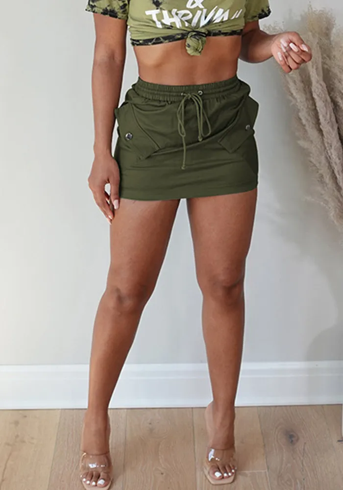 Women's Sports Casual Pocket Solid Cargo Skirt 8 Women's Sports Casual Pocket Solid Cargo Skirt - Image 6