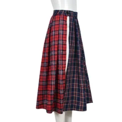 Patchwork Contrast Plaid Women's Skirt