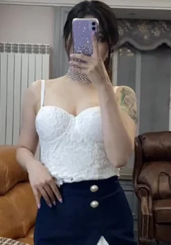 Women Straps Lace Crop Top -Women Fashion Shop 74f5583ea2948440