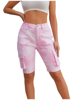 Women's Stretch Fashion Denim Shorts Washed Pocket Knee-Length Jeans 13 Women's Stretch Fashion Denim Shorts Washed Pocket Knee-Length Jeans -Women Fashion Shop 764be8d30dafc853