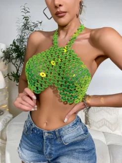 Women Sexy Backless Halter Neck Heart Print Top -Women Fashion Shop 7719e8308fa04af6