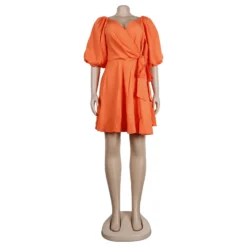 Women Puff Sleeve V-Neck Dress 19 Women Puff Sleeve V-Neck Dress -Women Fashion Shop 779073d604b39784