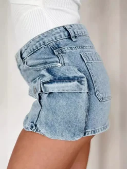 Women Summer Washed Style Pocket Asymmetrical Cargo Denim Skirt 17 Women Summer Washed Style Pocket Asymmetrical Cargo Denim Skirt -Women Fashion Shop 786f078290e1b894