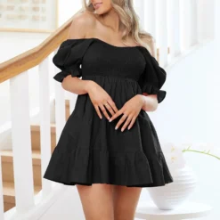 Women Sexy Ruffles Chic Cascading Ruffles Dress -Women Fashion Shop 793dba7578190d9b