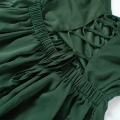 Women Summer Solid Casual Mesh Long Sleeve Lace-Up Backless Mini Dress -Women Fashion Shop 7a51c1aea1e48317