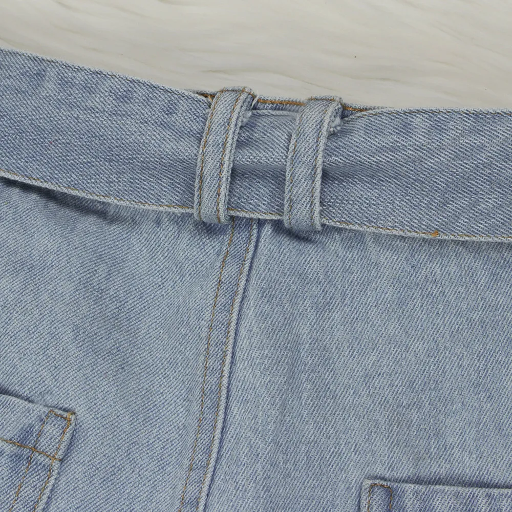 High Waist Belt Denim Pants 3 High Waist Belt Denim Pants