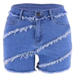 Spring Summer Denim Pants Women's Denim Shorts High Waist Patchwork Straight Leg Shorts -Women Fashion Shop 7b0f3ee194ed96ae