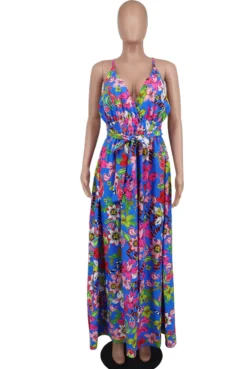 Women French Floral Strap Dress -Women Fashion Shop 7c120b51cd4eb64e