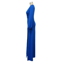Autumn Long Sleeve V-Neck Solid Color Sexy Slit Long Dress -Women Fashion Shop 7f61fcb2bd28a53b