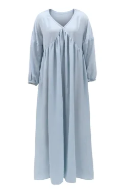 Women Autumn Long Sleeve V Neck Loose Dress -Women Fashion Shop 8000a37d5f926942