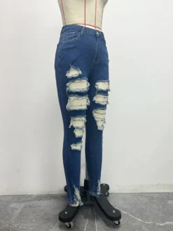 Style Trendy Ripped Women's Tight Denim Pants -Women Fashion Shop 8036f79abea64aec