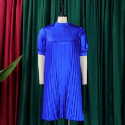 Plus Size Women's Summer Fashion Loose Casual Lace-Up Pleated Dress 27 Plus Size Women's Summer Fashion Loose Casual Lace-Up Pleated Dress -Women Fashion Shop 811e294acda59aa5