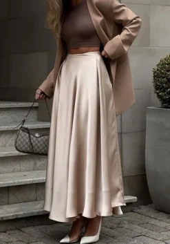 Women Summer Satin Loose Skirt -Women Fashion Shop 81822f224978afe5