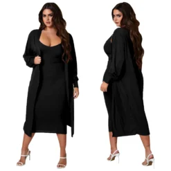 Women's Fall Ribbed V-Neck Long Sleeve Solid Casual Two Piece Dress Suit 24 Women's Fall Ribbed V-Neck Long Sleeve Solid Casual Two Piece Dress Suit -Women Fashion Shop 81af609f17e0e2b3
