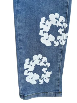 Women's Fashion Stretch Denim Fabric Flower Print Denim Trousers -Women Fashion Shop 820f3b4c522b9fea