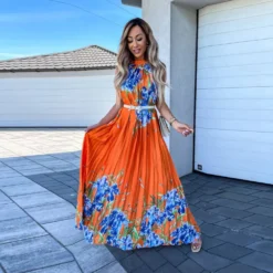 Summer Women's Fashion Print Halter Neck Sleeveless Pleated Swing Dress 21 Summer Women's Fashion Print Halter Neck Sleeveless Pleated Swing Dress -Women Fashion Shop 8257ae6e14c1916d