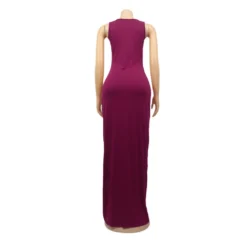 Sexy Women's Solid Color Sleeveless Cutout Women's Long Dress -Women Fashion Shop 82a23cd5df811083