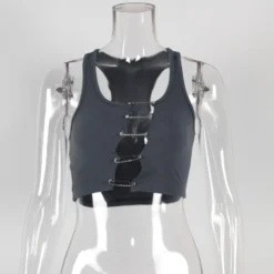 Summer Sleeveless Sexy Cropped Top Halter Neck Style Pin Button Cropped Tank Top Sweet Girl Top 33 Summer Sleeveless Sexy Cropped Top Halter Neck Style Pin Button Cropped Tank Top Sweet Girl Top -Women Fashion Shop 82c8901ab2171664