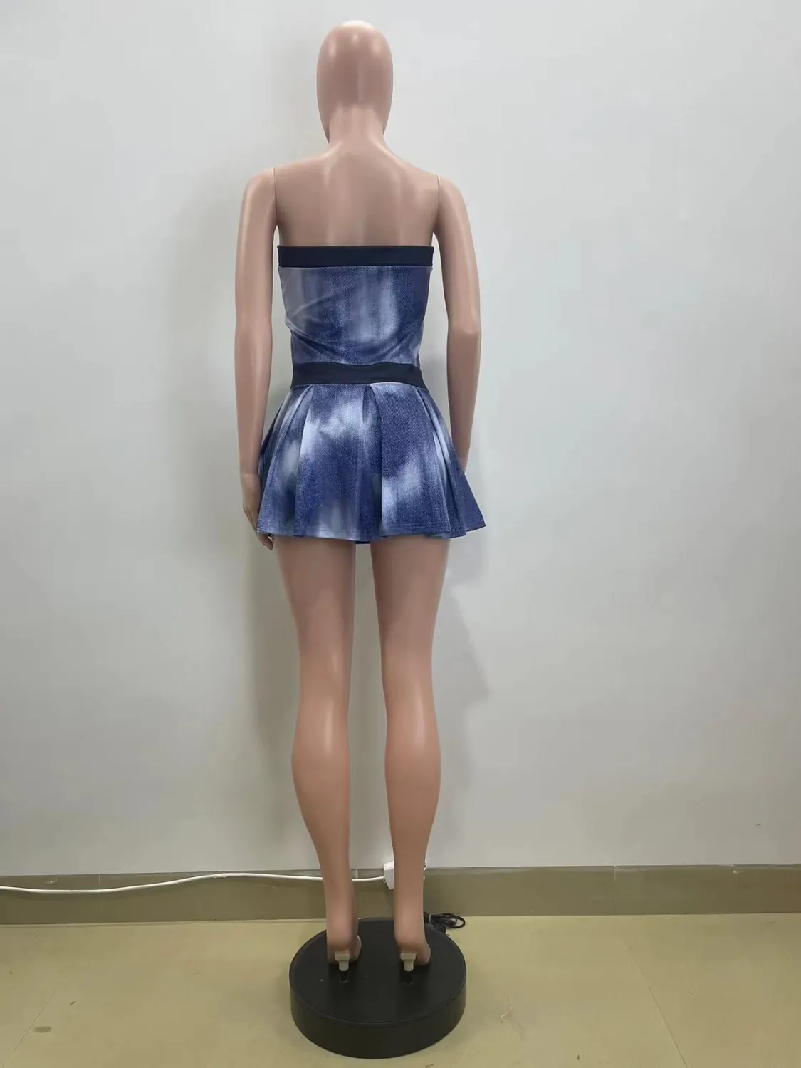 Summer Women Tie-dye Print Strapless Dress 10 Summer Women Tie-dye Print Strapless Dress - Image 8