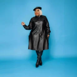 High Collar Solid Color Long Sleeve Loose Pu Dress 29 High Collar Solid Color Long Sleeve Loose Pu Dress -Women Fashion Shop 85ce6766f1bdb0bf