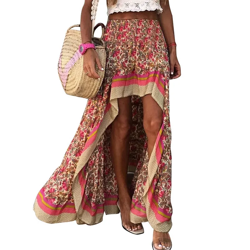 Women Printed Irregular Skirt 6 Women Printed Irregular Skirt - Image 4