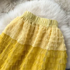 Women Irregular Gradient Cascading Ruffles Puffy Mesh Skirt -Women Fashion Shop 86f156e124a04cc2