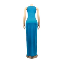 Sexy Women's Solid Color Sleeveless Cutout Women's Long Dress -Women Fashion Shop 870c1f5d10e83312