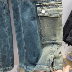 Spring Trendy High Waist Style Pocket Cargo Denim Straight Pants Women's Loose Slim Fit Wide Leg Trousers 22 Spring Trendy High Waist Style Pocket Cargo Denim Straight Pants Women's Loose Slim Fit Wide Leg Trousers -Women Fashion Shop 899a74eb1da199ed