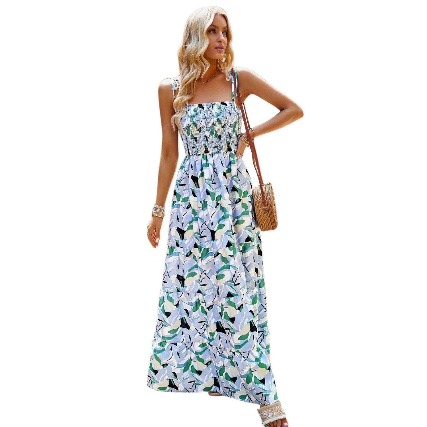 Women Summer Print Holidays Bohemian Slip Dress 9 Women Summer Print Holidays Bohemian Slip Dress - Image 7
