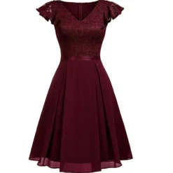 Women Lace Cutout Chiffon Dress -Women Fashion Shop 8b6501c30174b3ea