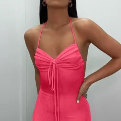 Summer Ladies Long Dress Solid Color Sexy Low Back Straps Halter Bodycon Dress 16 Summer Ladies Long Dress Solid Color Sexy Low Back Straps Halter Bodycon Dress -Women Fashion Shop 8beb1afe8adf3c07